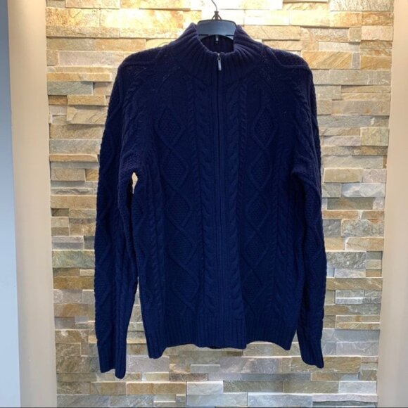 Brooks Brothers Cable Knit Wool Blend ZipUp Jacket - Picture 3 of 6